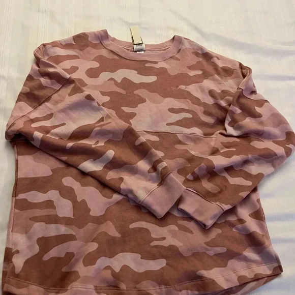 NWT VS Victoria’s Secret Pink Varsity Crew Sweatshirt Camo Pink - Picture 5 of 6